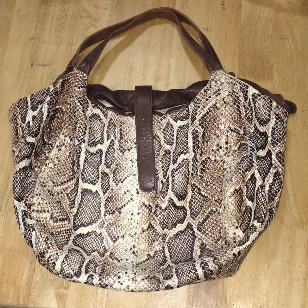Langellotti hobo leather purse snakeskin